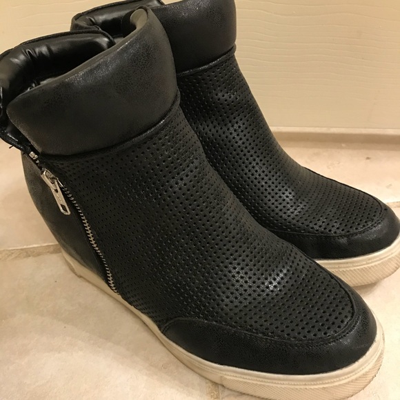 black wedge sneakers target